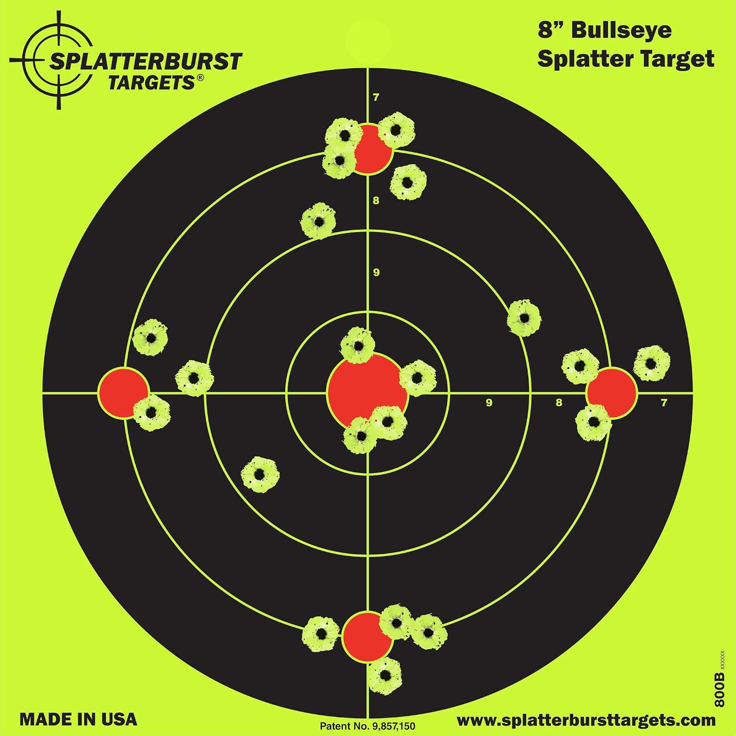 Splatterburst 8-Inch Bullseye Sheets, 50-Pack product photograph