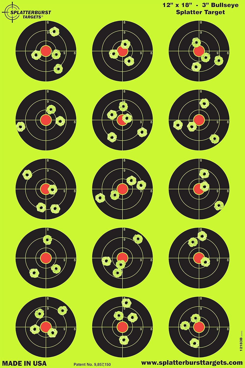 Splatterburst 12 x 18 Fifteen-Bullseye Targets, 50-Pack product photograph
